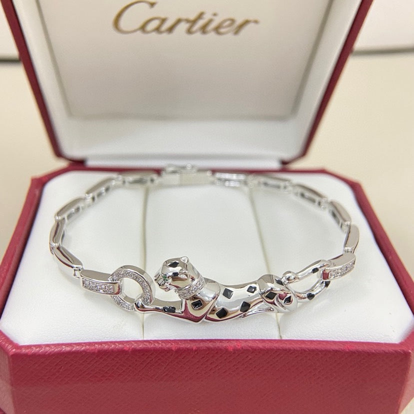 [⭐Renara]PANTHERE HALF DIAMOND ON CHAIN BRACELET