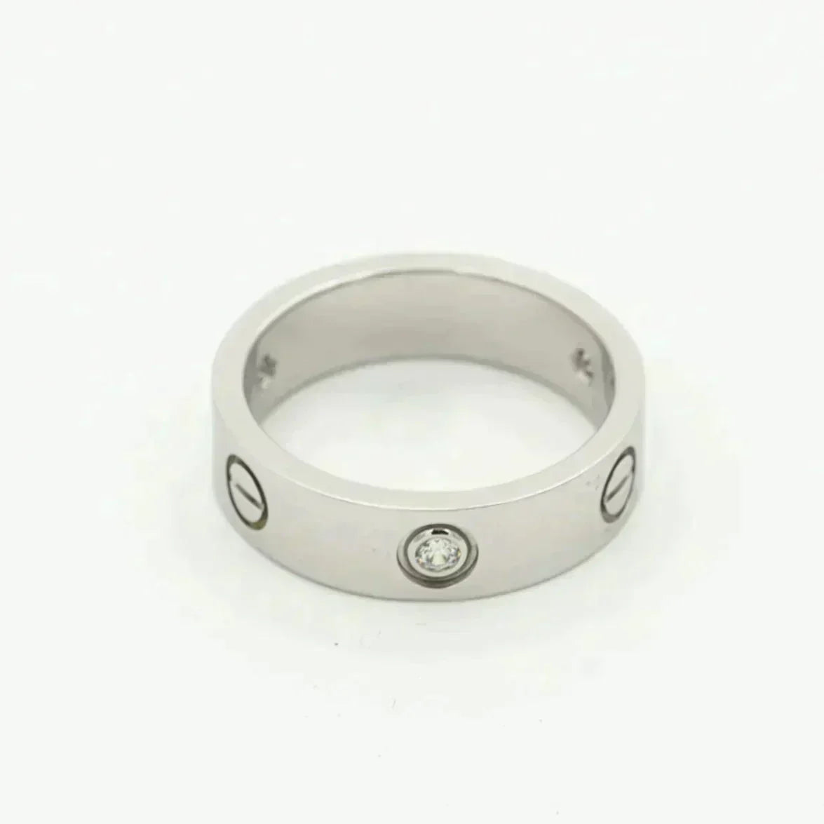 [⭐Renara]LOVE RING 5.5MM 3 DIAMONDS SILVER