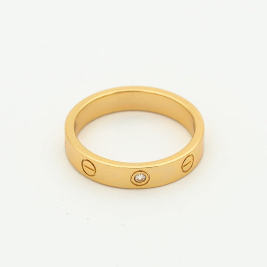 [⭐Renara]LOVE RING 4MM 1 DIAMOND PINK GOLD
