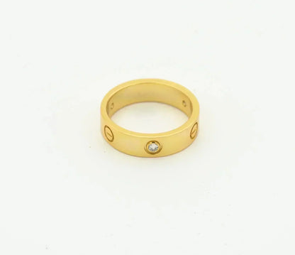 [⭐Renara]LOVE RING 4MM 1 DIAMOND GOLD