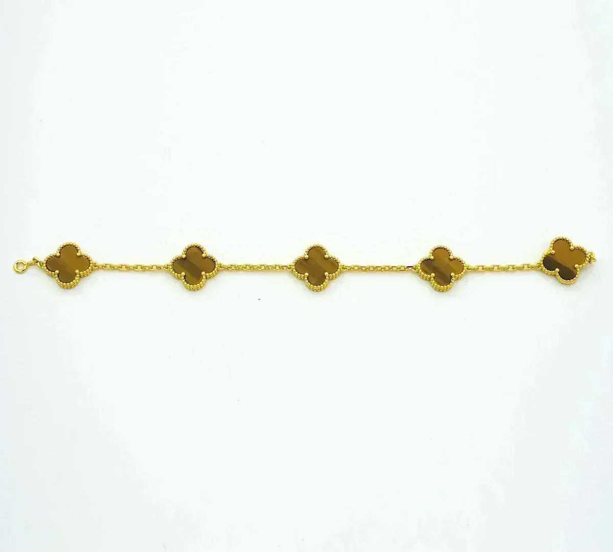 [⭐Renara] CLOVER 5 MOTIFS TIGER EYE BRACELET COLLECTION