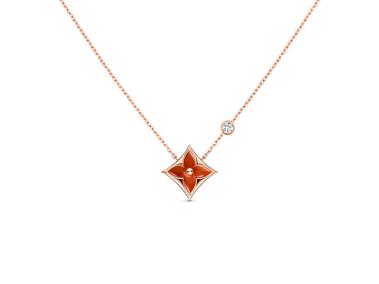 [⭐Renara]STAR NECKLACE PINK GOLD 1 DIAMOND