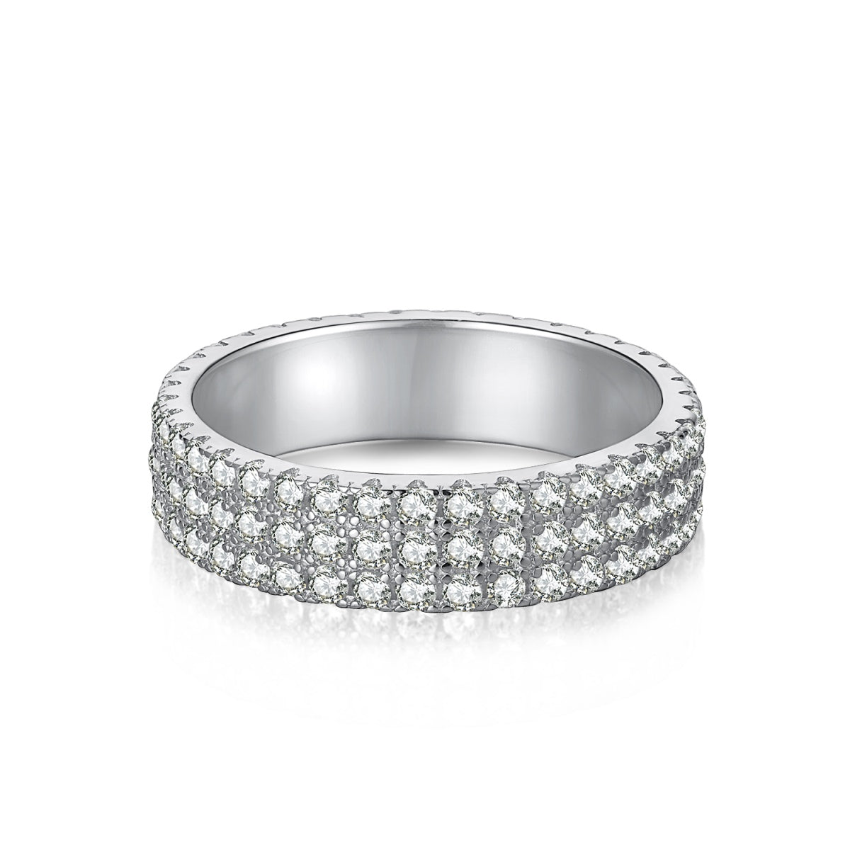 [Lucky Jewelry]Dainty Round Cut Tennis Ring