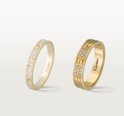 [⭐Renara]LOVE RING 4mm-wide full-diamond ring GOLD