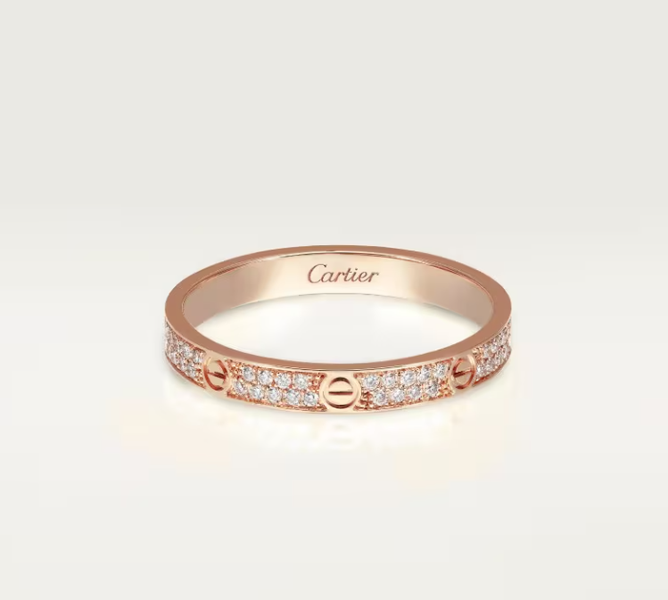 [⭐Renara]LOVE RING 2.6mm-wide full-diamond ring Rose Gold