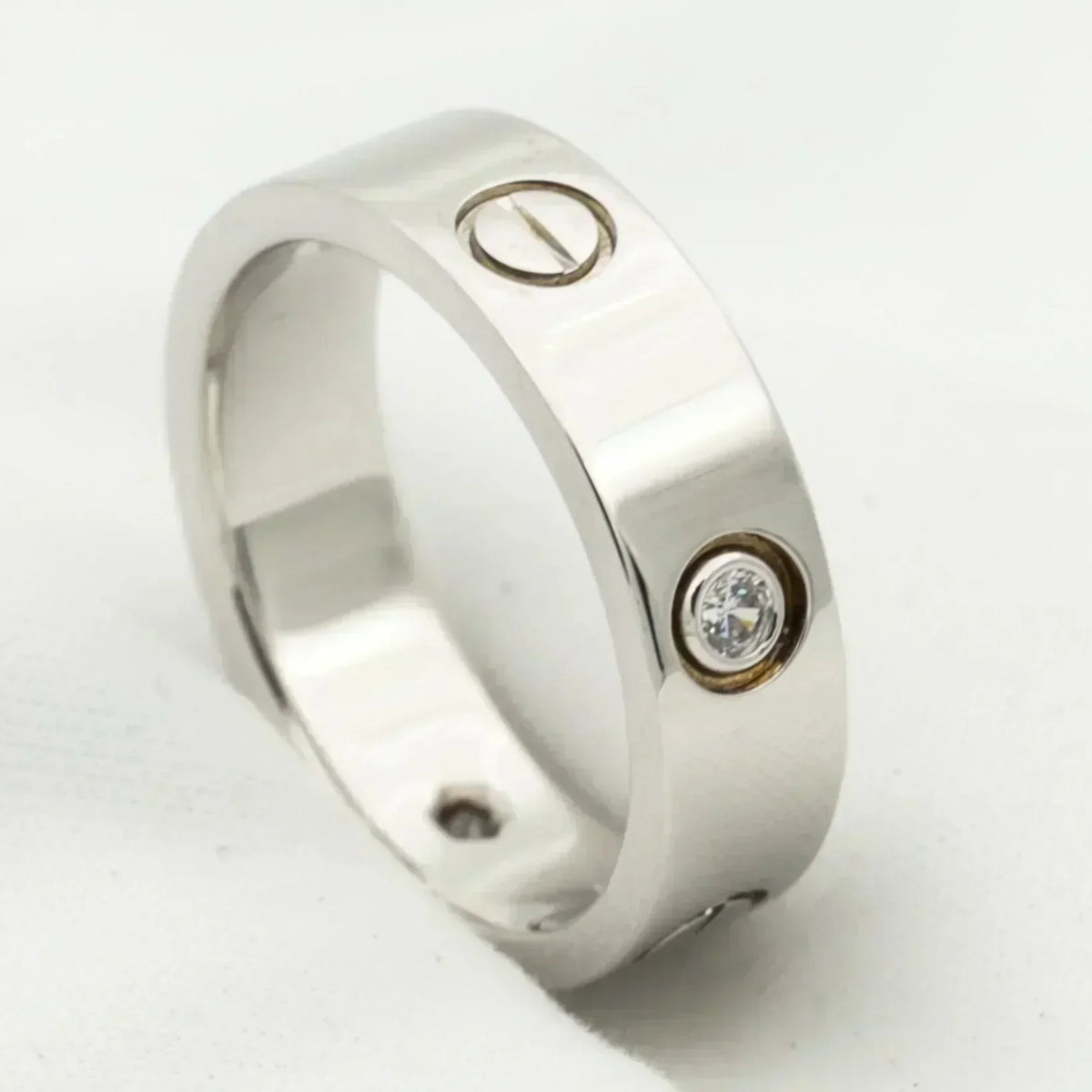 [⭐Renara]LOVE RING 5.5MM 3 DIAMONDS SILVER