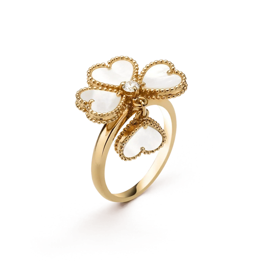 [⭐Renara]SWEET CLOVER WHITE MOP RING