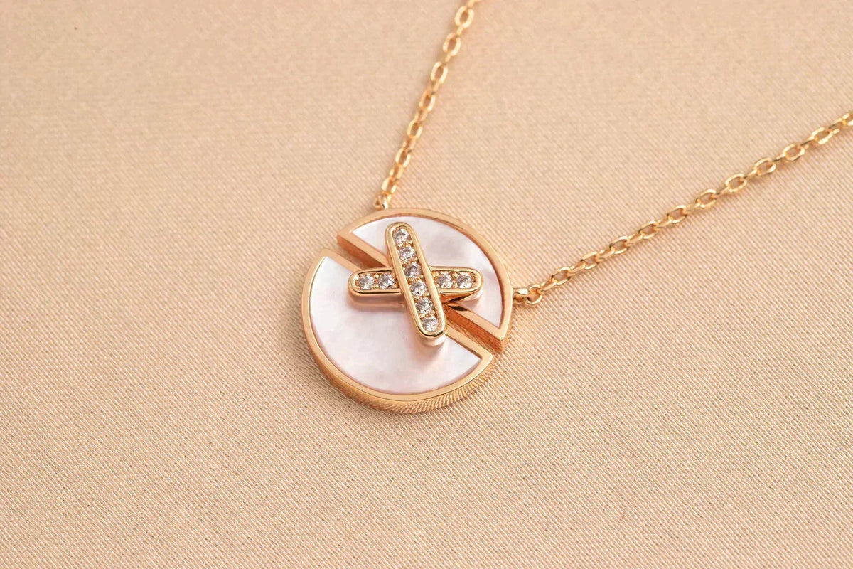 [⭐Renara]JEUX DE ROSE GOLD DIAMOND NECKLACE