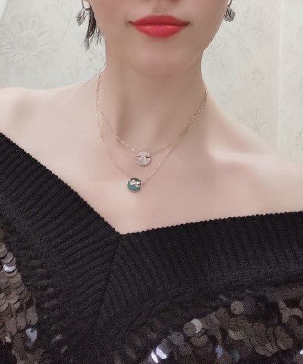 [⭐Renara]JEUX DE PINK GOLD DIAMOND NECKLACE