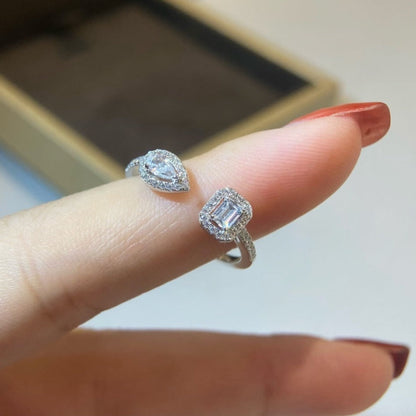 [⭐Renara]MY TWIN TOI & MOI SILVER DIAMOND RING