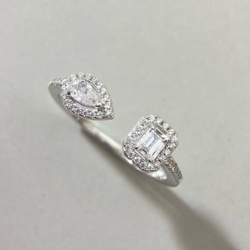 [⭐Renara]MY TWIN TOI & MOI SILVER DIAMOND RING