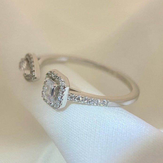 [⭐Renara]MY TWIN TOI & MOI SILVER DIAMOND RING