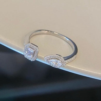[⭐Renara]MY TWIN TOI & MOI SILVER DIAMOND RING