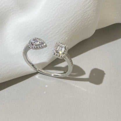 [⭐Renara]MY TWIN TOI & MOI SILVER DIAMOND RING