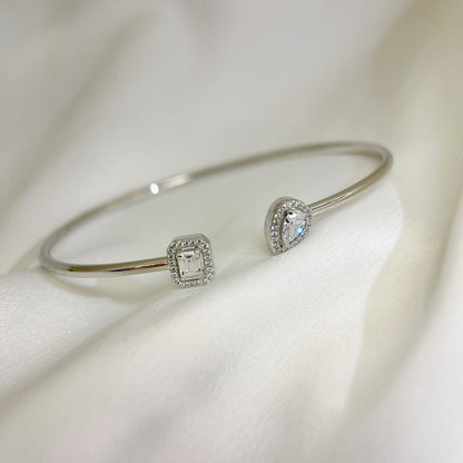 [⭐Renara]JONC FLEX MY TWIN TOI & MOI SILVER DIAMOND BRACELET