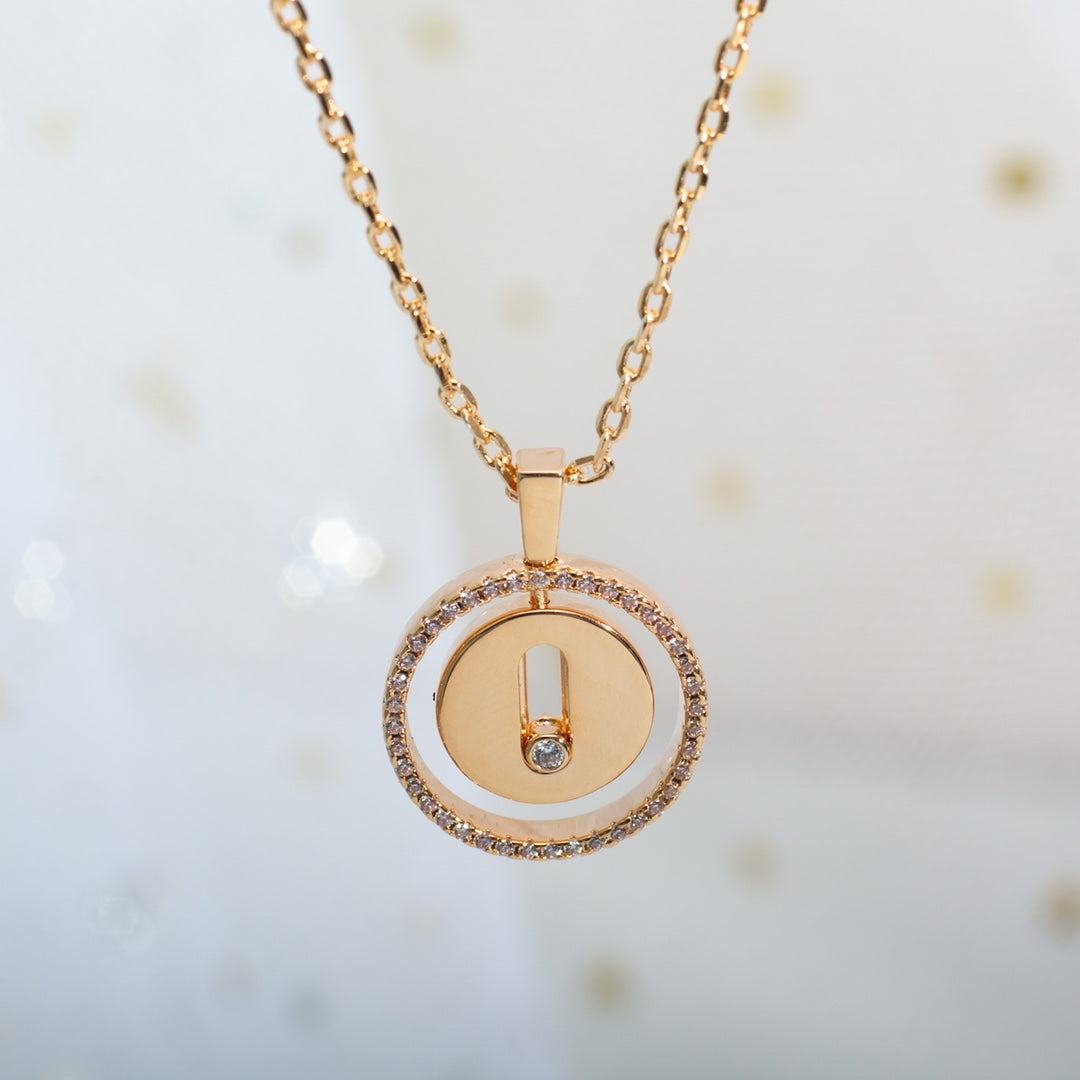 [⭐Renara]Demo MOVE PM NECKLACE PINK GOLD DIAMOND
