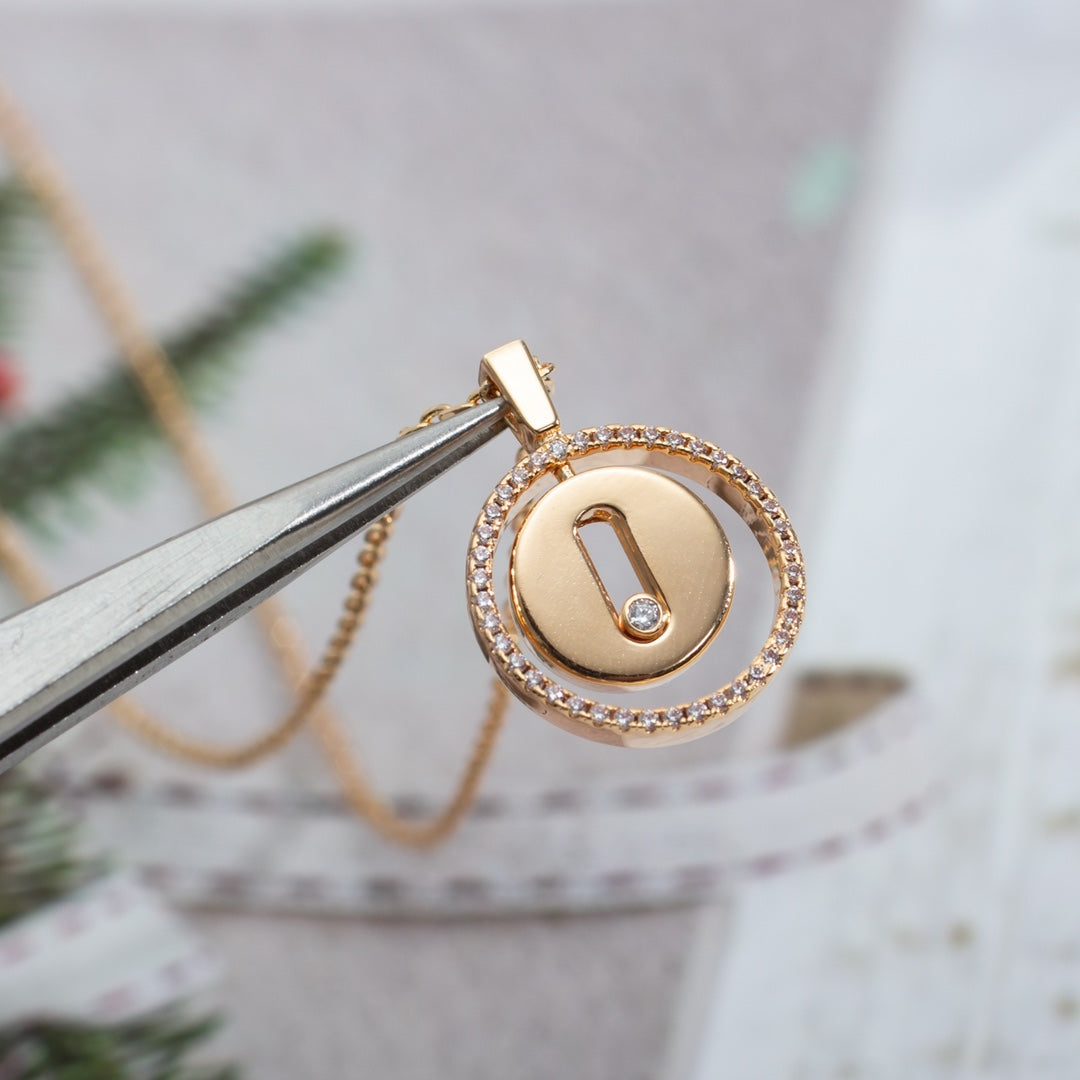 [⭐Renara]Demo MOVE PM NECKLACE PINK GOLD DIAMOND