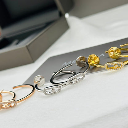 [⭐Renara]CREOLES MOVE UNO PM DIAMOND EARRINGS