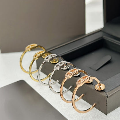 [⭐Renara]CREOLES MOVE UNO PM DIAMOND EARRINGS