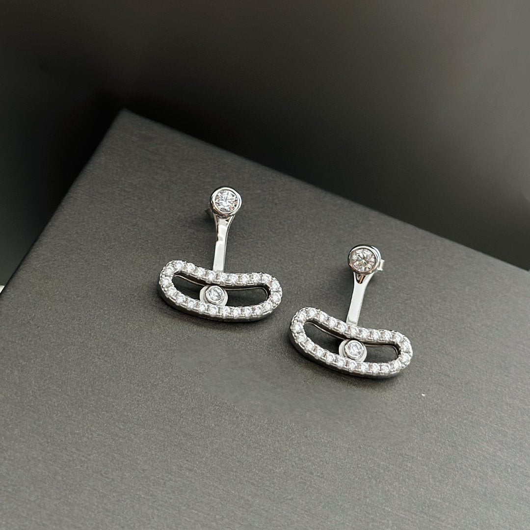 [⭐Renara]MOVE UNO SILVER DIAMOND EARRINGS