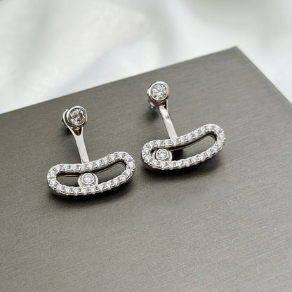 [⭐Renara]MOVE UNO SILVER DIAMOND EARRINGS