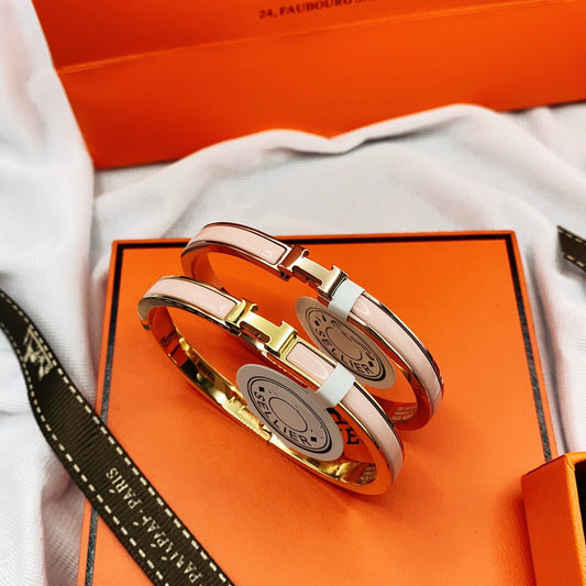 [⭐Renara]CLASSIC HM CLIC  PINK 8MM ENAMEL BRACELET