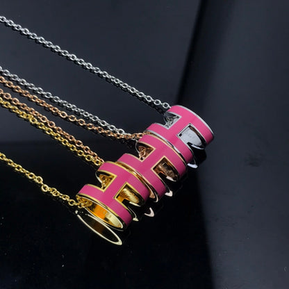 [⭐Renara]H NECKLACE PINK