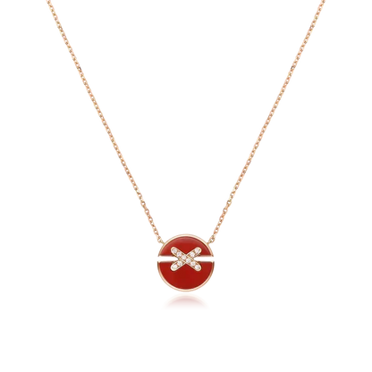 [⭐Renara]JEUX DE ROSE GOLD DIAMOND NECKLACE