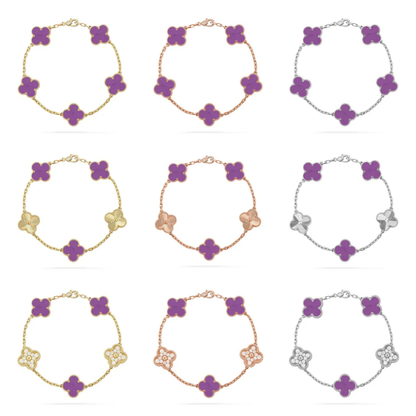[⭐Renara] CLOVER 5 MOTIF VIOLET BRACELET COLLECTION