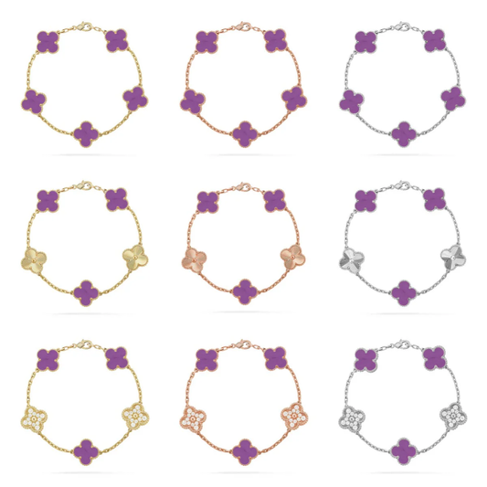 [⭐Renara] CLOVER 5 MOTIF VIOLET BRACELET COLLECTION