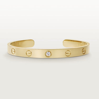 [⭐Renara]LOVE BRACELET 6.1MM 1 DIAMOND OPEN CUFF