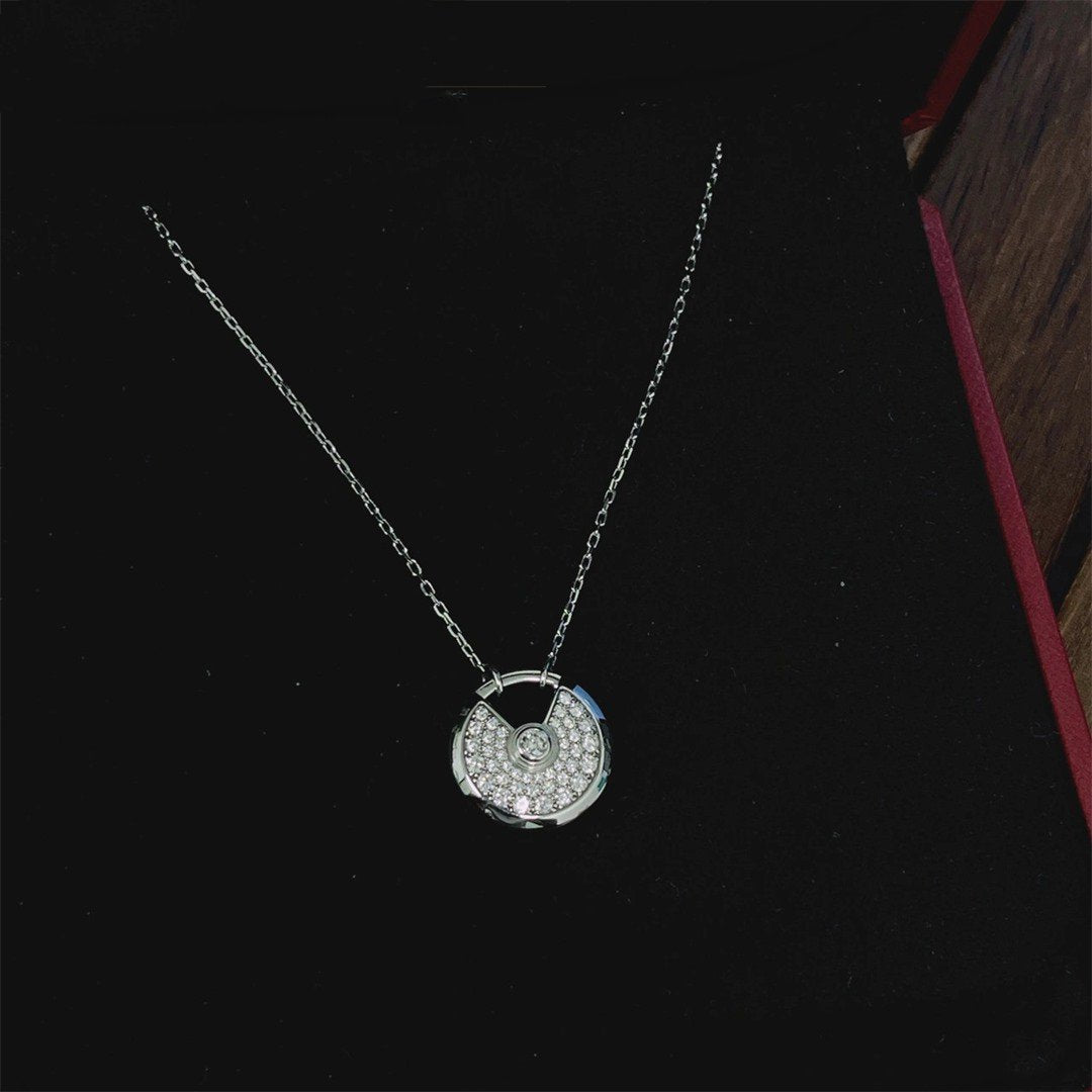 [⭐Renara]AMULETTE SILVER FULL DIAMOND NECKLACE