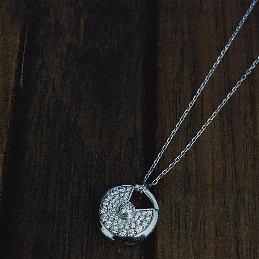 [⭐Renara]AMULETTE SILVER FULL DIAMOND NECKLACE