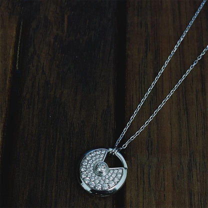 [⭐Renara]AMULETTE SILVER FULL DIAMOND NECKLACE