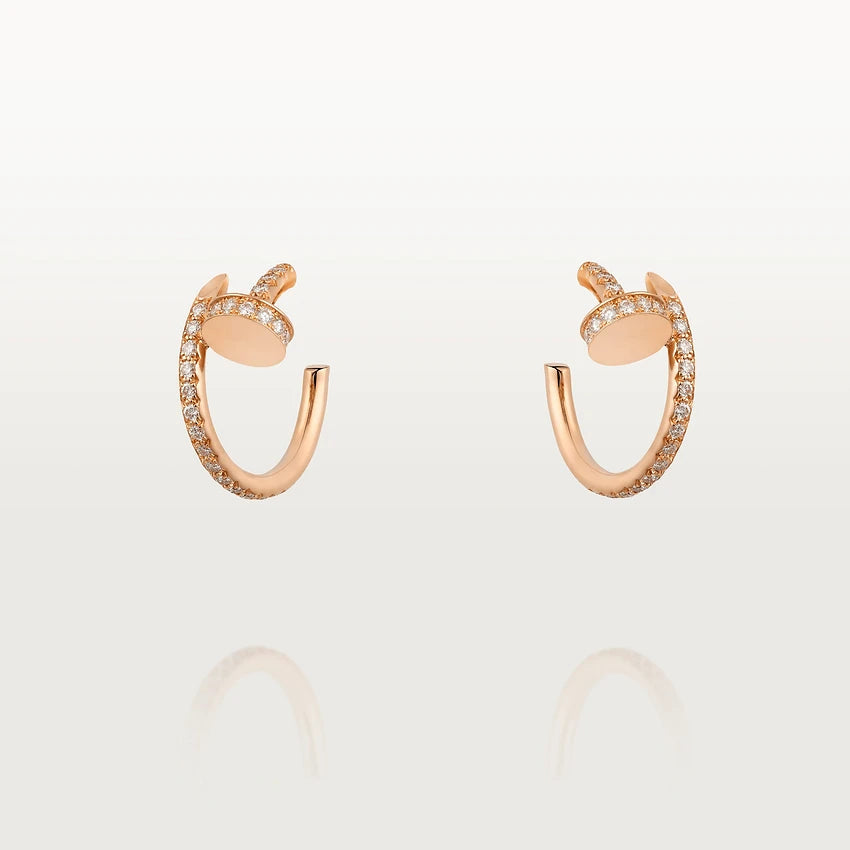 [⭐Renara]JUSTE EARRINGS 12.75MM PINK GOLD DIAMOND