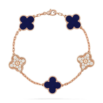 [⭐Renara]CLOVER 5 MOTIF LAPIS LAZULI BRACELET COLLECTION