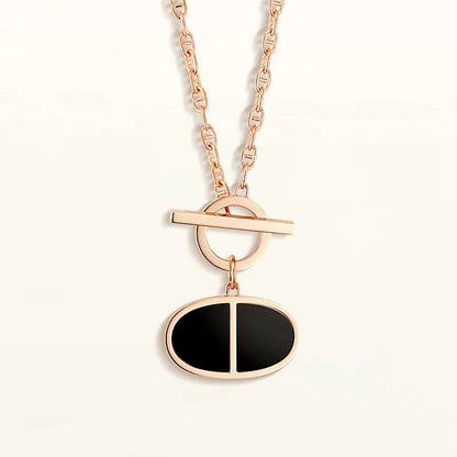 [⭐Renara]CHAINE VERSO BLACK CERAMIC NECKLACE