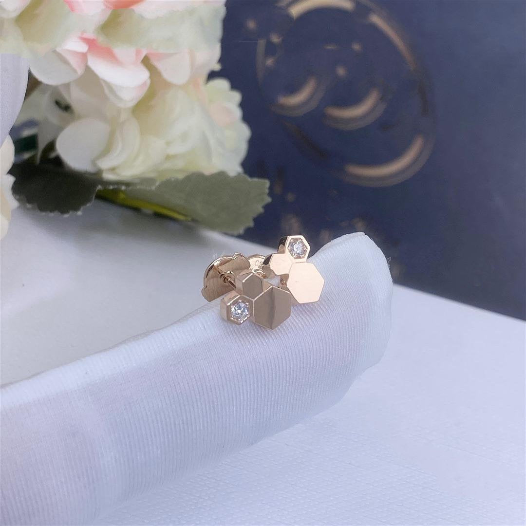 [⭐Renara]BEE LOVE PINK GOLD DIAMOND EARRINGS