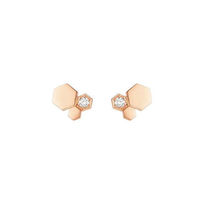 [⭐Renara]BEE LOVE PINK GOLD DIAMOND EARRINGS