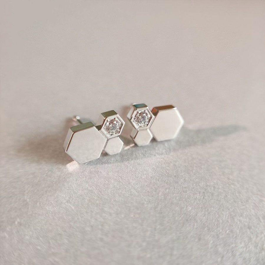 [⭐Renara]BEE LOVE SILVER DIAMOND EARRINGS