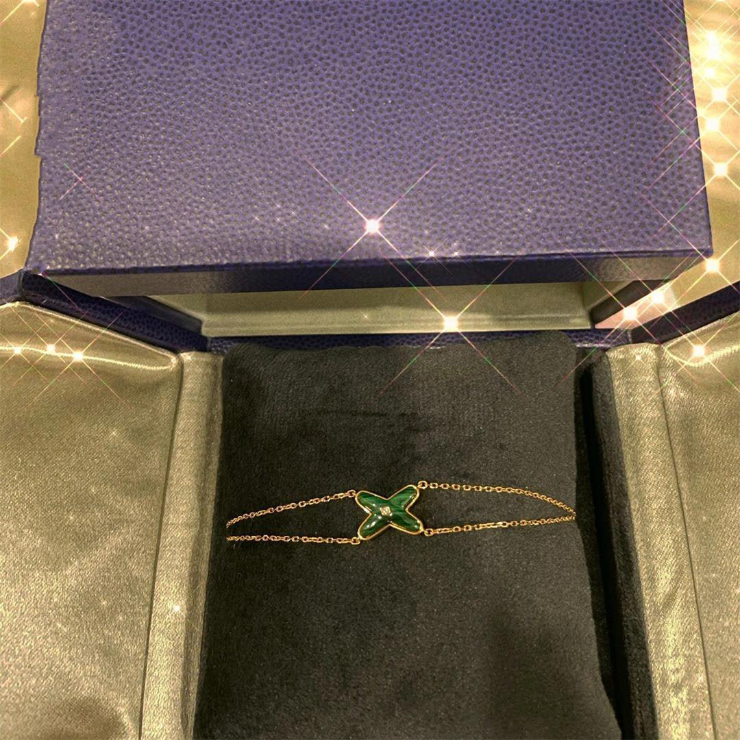 [⭐Renara]JEUX BRACELET MALACHITE PINK GOLD 1 DIAMOND