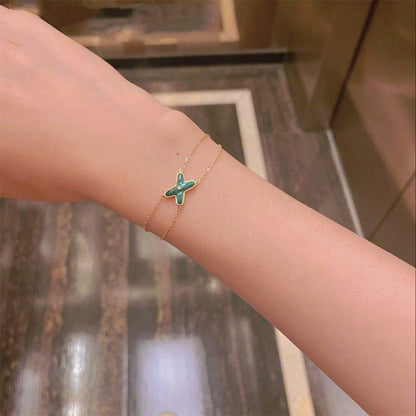 [⭐Renara]JEUX BRACELET MALACHITE PINK GOLD 1 DIAMOND