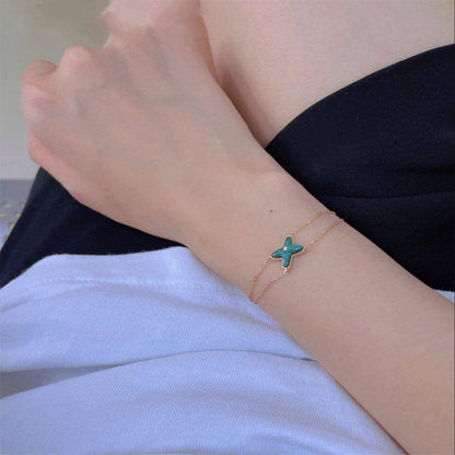 [⭐Renara]JEUX BRACELET MALACHITE PINK GOLD 1 DIAMOND