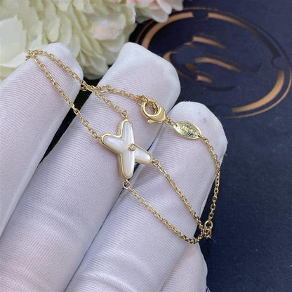 [⭐Renara]JEUX BRACELET WHITE MOP GOLD 1 DIAMOND