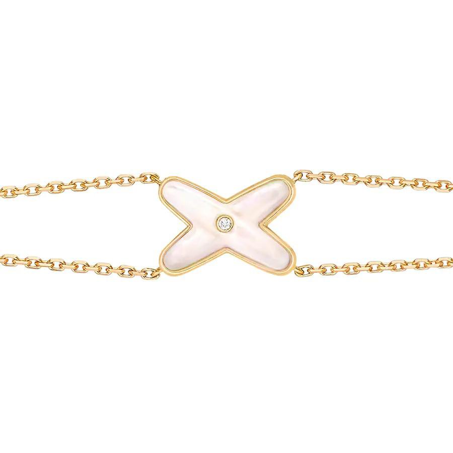 [⭐Renara]JEUX BRACELET WHITE MOP GOLD 1 DIAMOND