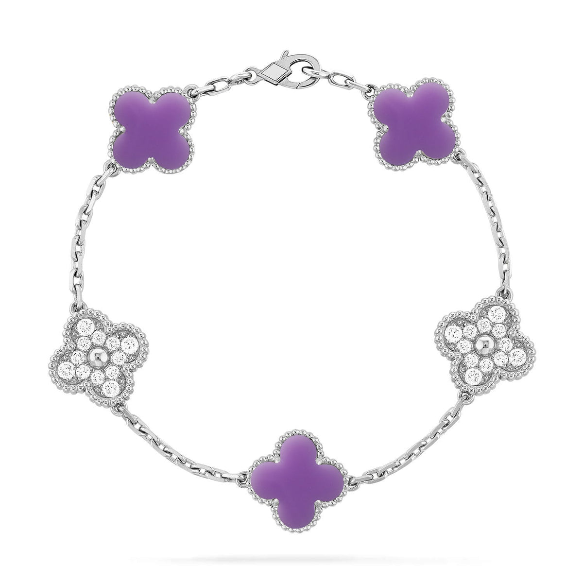 [⭐Renara]CLOVER 5 MOTIF LIGHT PURPLE BRACELET COLLECTION