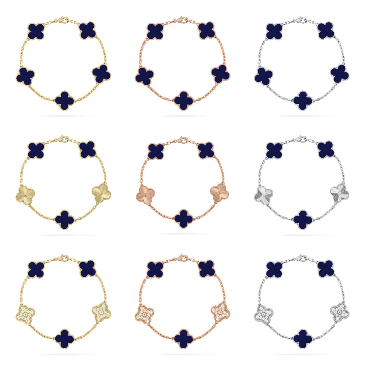 [⭐Renara]CLOVER 5 MOTIF LAPIS LAZULI BRACELET COLLECTION
