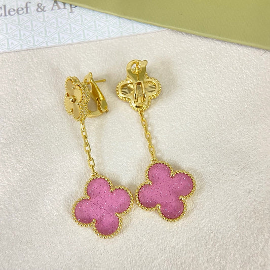 [⭐Renara]2026 NEW CLOVER 2 MOTIF  BUBBLE PINK ENAMEL