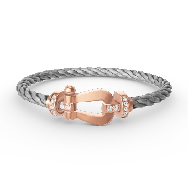 [⭐Renara]FORCE LARGE HORSESHOE HALF DIAMOND BRACELET ROSE GOLD