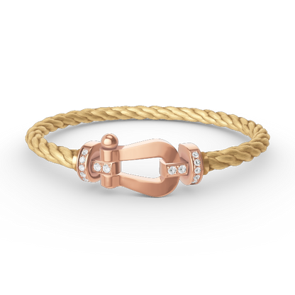 [⭐Renara]FORCE LARGE HORSESHOE HALF DIAMOND BRACELET ROSE GOLD